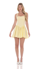 Halter A-line Dress in Yellow
