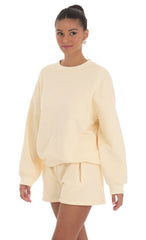 Fleece Oversized Jumper in Cream