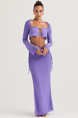 violet cutout maxi skirt