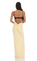 Open Back Two-Toned Maxi Dress in Yellow