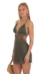 Cut Out Dress in Green