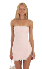 Mesh Lace Dress in Pink