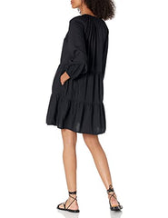 The Drop Women's @Caralynmirand Ruffle-Neck Tiered Mini Dress