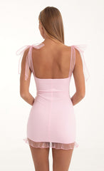 Glitter Ruffle Dress in Pink
