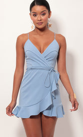 Ruffle Dress in Pastel Blue