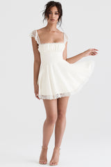 ivory a-line mini dress