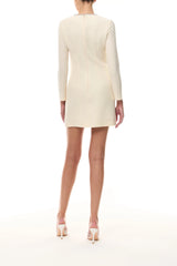 Ivory Crystal Bow Mini Dress