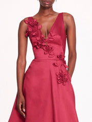 Floral Mikado Midi Dress