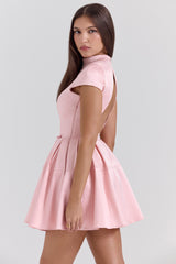 parisian pink backless mini dress