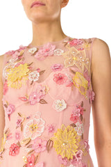 Embroidered Floral Sleeveless Gown