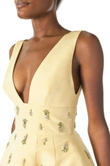 Limoncello Embroidered Cocktail Dress