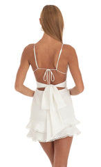 Double Ruffle Dress in White