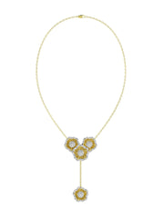 Halo Flower Rose Gold Y Necklace