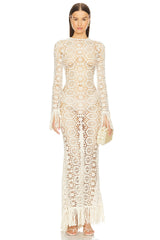 Maia Fringe Gown
