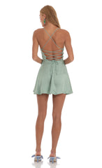 A-Line Mini Dress in Sage Green