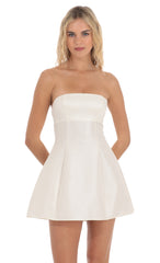 Strapless Flare Dress in Ivory