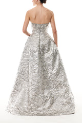 Metallic Jacquard Ballgown