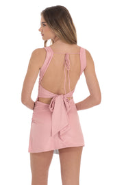 Ruched Bodycon Dress in Peach