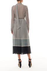 Scarf Neck Pleated Day Dress