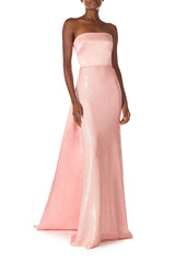 Satin and Sequin Column Gown