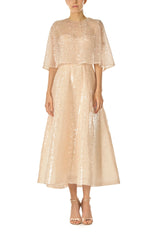 Sequin Tulle Tea Length Dress