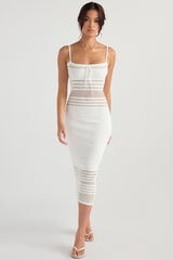 ivory dainty knit midi dress