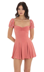Shimmer Lace Dress in Pink