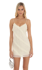 Ruffle Dress in Ivory