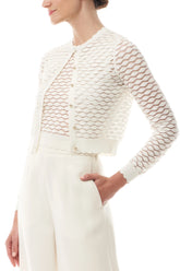 Ivory Scallop Knit Cardigan