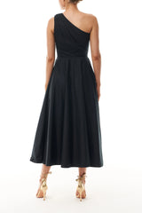 One Shoulder Noir Day Dress