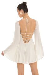 Flare Sleeve Dress in Ivory