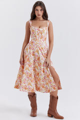 ivory floral midi sundress
