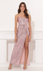 Sequin Luxe Maxi in Pink