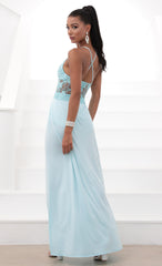 Lace Maxi Dress in Aqua Blue