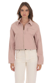 Corduroy Collar Jacket in Pink