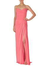 Strapless Draped Jersey Gown