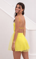 Floral A-Line Dress in Yellow