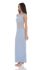 Cutout Lace Maxi Dress in Light Blue