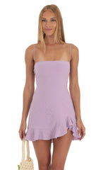 Ruffle Dress in Purple