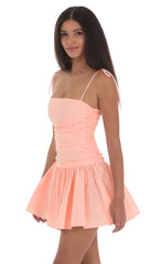 Ruched Fit and Flare Dress in Pink