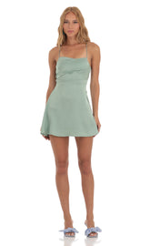 A-Line Mini Dress in Sage Green