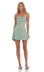 A-Line Mini Dress in Sage Green