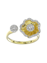 Halo Flower Yellow Gold Ring