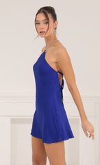 Halter Slip Dress in Blue