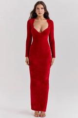scarlet chenille sweetheart dress