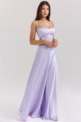 orchid lace up maxi dress