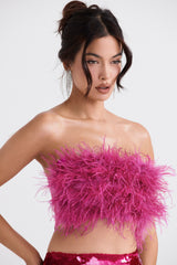 hot pink trimmed bandeau