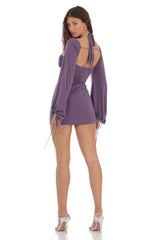 Long Sleeve Bodycon Dress in Purple