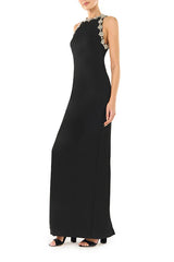 Sleeveless Jewel Neck Gown