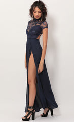Heiress Lace Maxi Dress in Navy